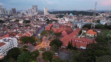 Malacca, Malezya - 16 Ekim 2022: Malacca 'nın Tarihi Tarihi Tarihi Binaları ve Turist Çekimleri