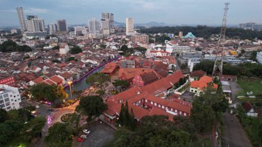 Malacca, Malezya - 16 Ekim 2022: Malacca 'nın Tarihi Tarihi Tarihi Binaları ve Turist Çekimleri