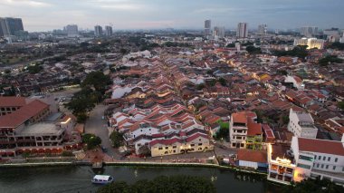 Malacca, Malezya - 16 Ekim 2022: Malacca 'nın Tarihi Tarihi Tarihi Binaları ve Turist Çekimleri