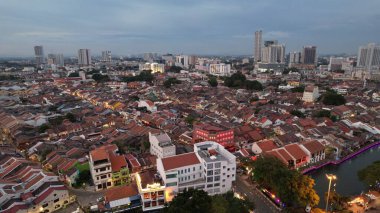 Malacca, Malezya - 16 Ekim 2022: Malacca 'nın Tarihi Tarihi Tarihi Binaları ve Turist Çekimleri