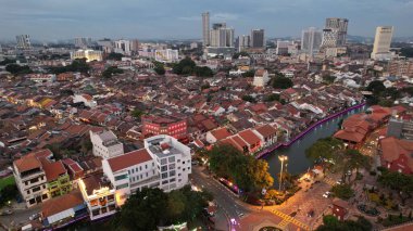 Malacca, Malezya - 16 Ekim 2022: Malacca 'nın Tarihi Tarihi Tarihi Binaları ve Turist Çekimleri