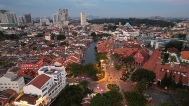 Malacca, Malezya - 16 Ekim 2022: Malacca 'nın Tarihi Tarihi Tarihi Binaları ve Turist Çekimleri