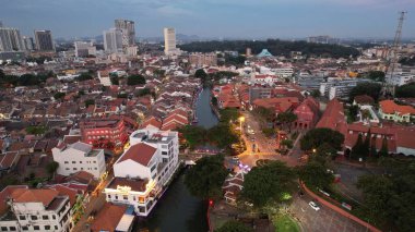 Malacca, Malezya - 16 Ekim 2022: Malacca 'nın Tarihi Tarihi Tarihi Binaları ve Turist Çekimleri
