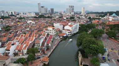 Malacca, Malezya - 16 Ekim 2022: Malacca 'nın Tarihi Tarihi Tarihi Binaları ve Turist Çekimleri