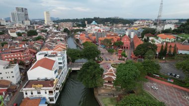 Malacca, Malezya - 16 Ekim 2022: Malacca 'nın Tarihi Tarihi Tarihi Binaları ve Turist Çekimleri