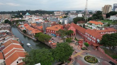 Malacca, Malezya - 16 Ekim 2022: Malacca 'nın Tarihi Tarihi Tarihi Binaları ve Turist Çekimleri