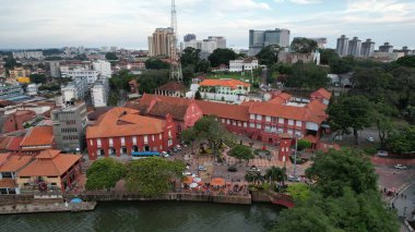 Malacca, Malezya - 16 Ekim 2022: Malacca 'nın Tarihi Tarihi Tarihi Binaları ve Turist Çekimleri