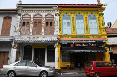 Malacca, Malezya - 16 Ekim 2022: Malacca 'nın Tarihi Tarihi Tarihi Binaları ve Turist Çekimleri