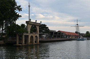 Malacca, Malezya - 16 Ekim 2022: Malacca 'nın Tarihi Tarihi Tarihi Binaları ve Turist Çekimleri