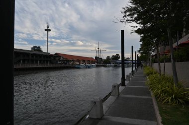 Malacca, Malezya - 16 Ekim 2022: Malacca 'nın Tarihi Tarihi Tarihi Binaları ve Turist Çekimleri