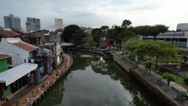 Malacca Malaysia Oktober 2022 Luftaufnahme Der Malacca River Cruise — Stockvideo