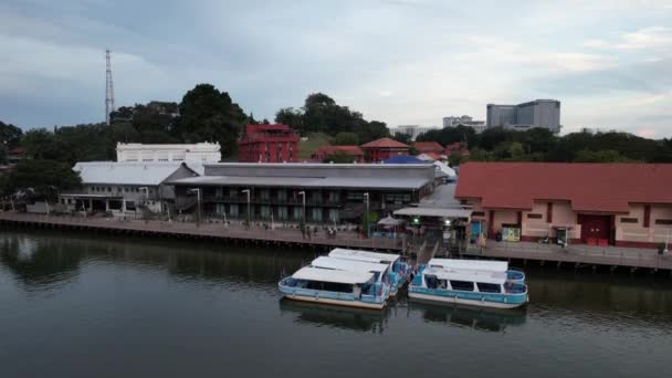 Malacca Malaysia Oktober 2022 Luftaufnahme Der Malacca River Cruise — Stockvideo