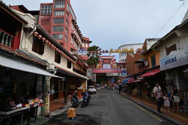 Malacca, Malezya - 16 Ekim 2022: Malacca 'nın Tarihi Tarihi Tarihi Binaları ve Turist Çekimleri