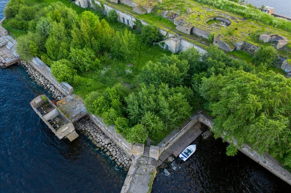 Panoramisch Uitzicht Fort Totleben Pervomaisky Een Zomerse Dag Het Water — Stockfoto