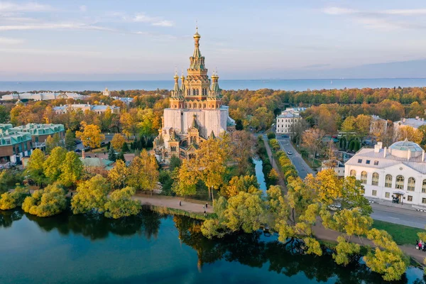 Aerial View Peter Paul Cathedral Peterhof Wedding Palace Registry Office — стокове фото