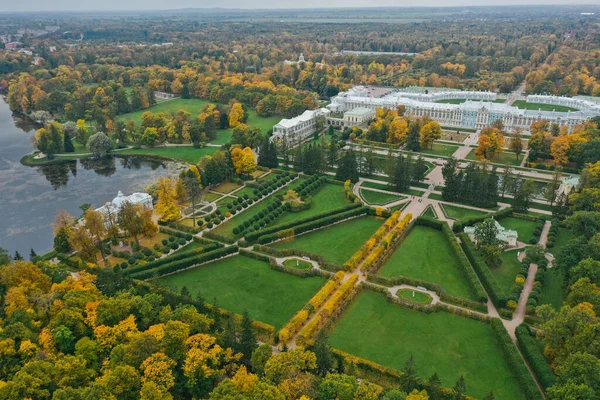 Aerial View Catherine Park Tsarskoye Selo Pushkin Autumn Garden Patterns Fotografias De Stock Royalty-Free