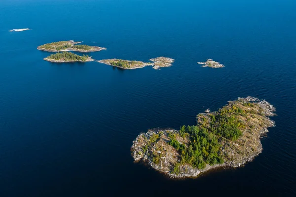 Aerial Photography Ladoga Skerries Ladoga Lake Karelia Hot Summer Rocky — Fotografia de Stock