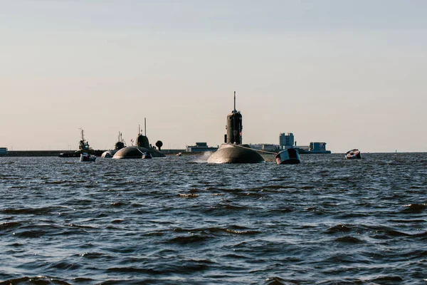 Vista Desde Agua Submarinos Nucleares Las Aguas Del Golfo Finlandia — Foto de Stock