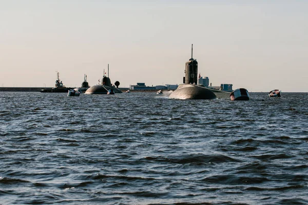 Finlandiya Körfezi Sularındaki Nükleer Denizaltıların Sularından Görüntüyü Alın Donanma Günü — Stok fotoğraf