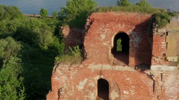 Vue Aérienne Fort Empereur Paul Dans Les Eaux Golfe Finlande — Video