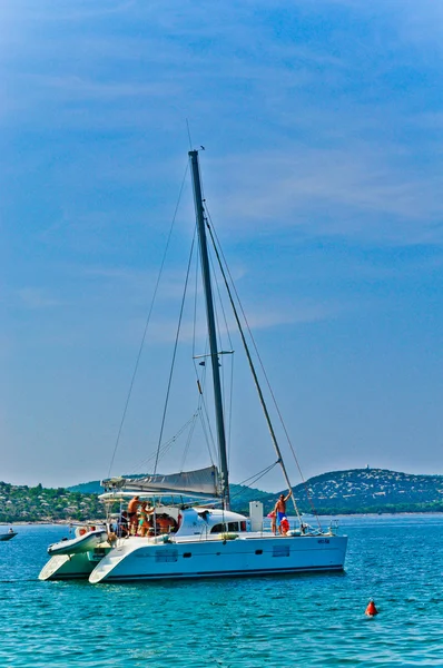 Yacht and catamaran in croatia — Stock Photo, Image