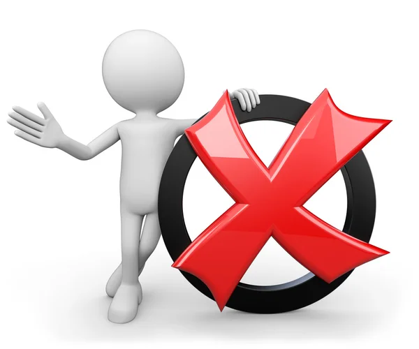 Beyaz 3d insan - Kızıl Haç sembolü