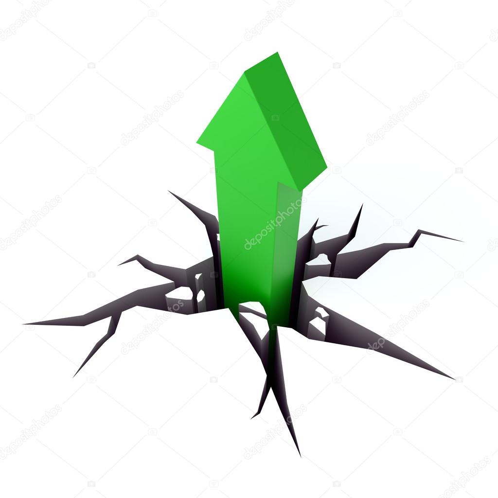 green arrow shoots through the ground