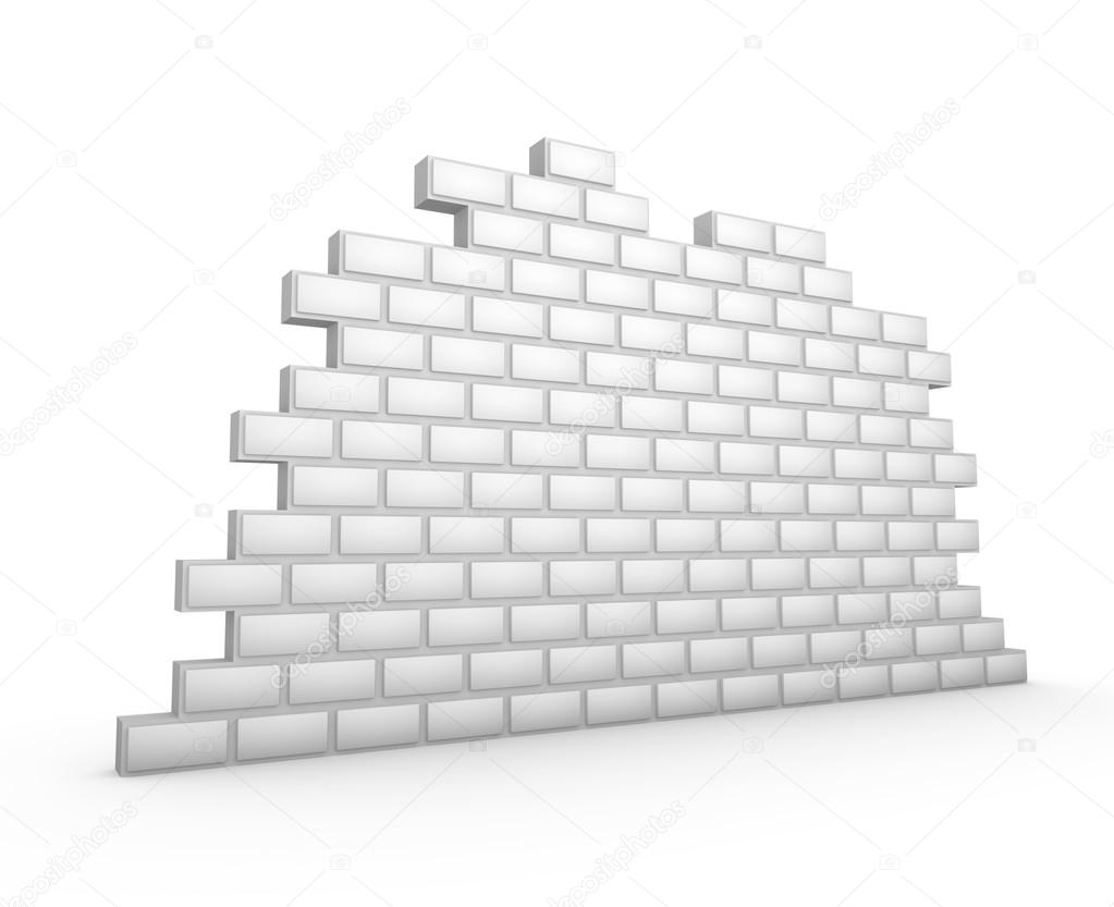 White 3d brick wall