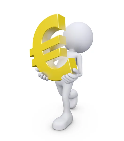Beyaz 3d insan - euro simgesi