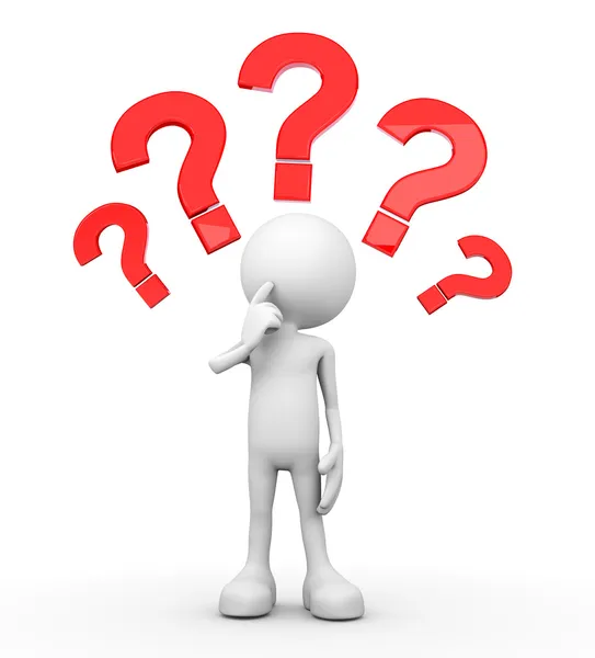 Beyaz 3d insan - birçok soru