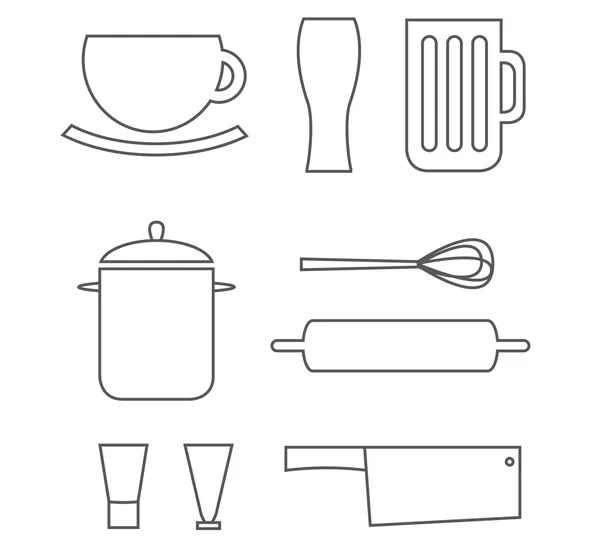 Set de iconos de cocina — Vector de stock