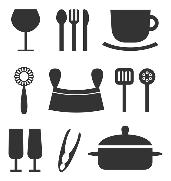 Set de iconos de cocina — Archivo Imágenes Vectoriales