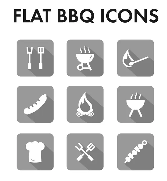 Flat icon set: barbecue icons