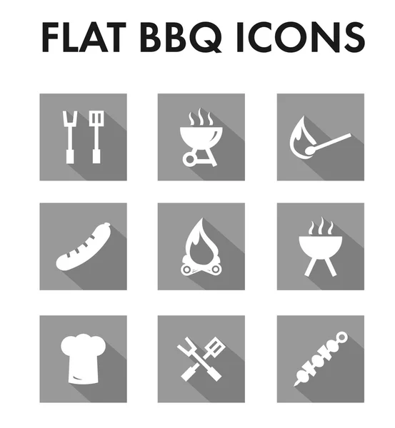 Flat icon set: barbecue icons