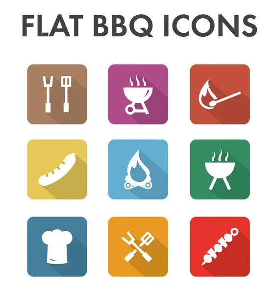 Flat icon set: barbecue icons