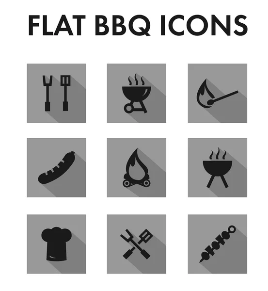Flat icon set: barbecue icons