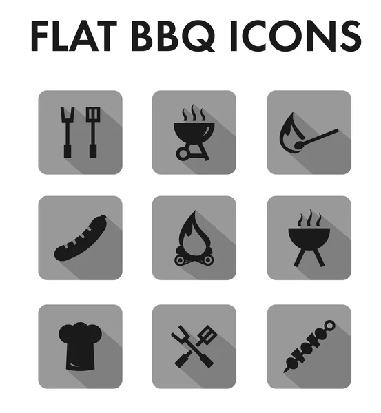 Flat icon set: barbecue icons
