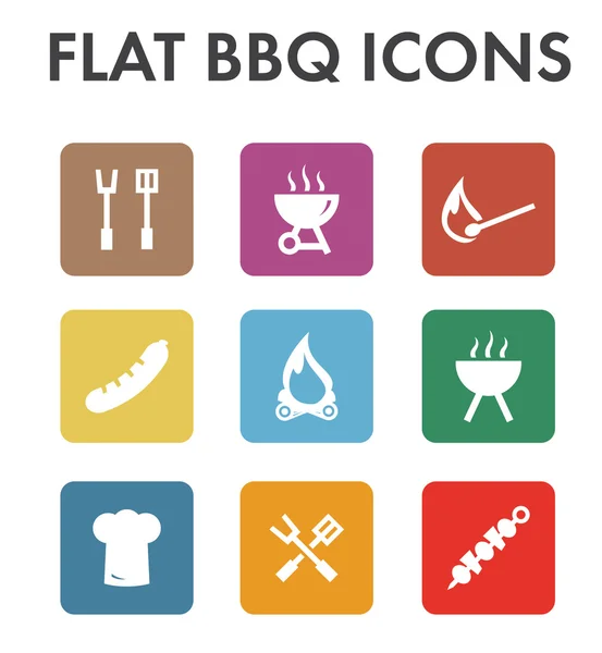 Flat icon set: barbecue icons