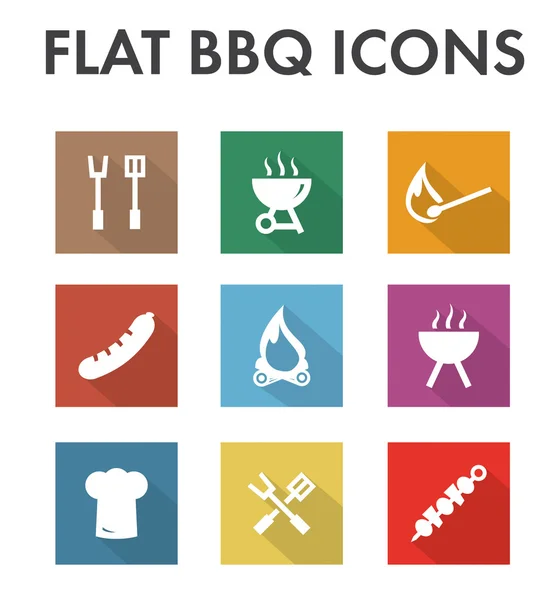 Flat icon set: barbecue icons