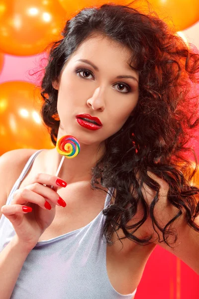 Woman with candy — Stock Photo, Image