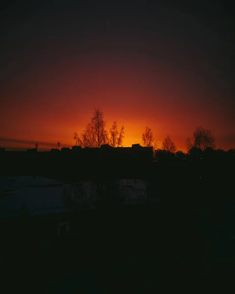 Amanecer Del Sol Sobre Ciudad — Foto de Stock