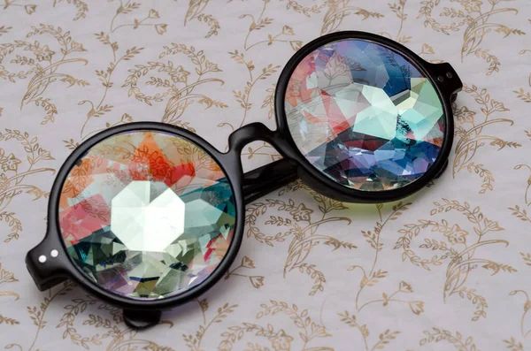 Óculos Designer Unissex Com Óculos Coloridos Caleidoscópio — Fotografia de Stock