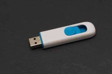 computer usb flash drive on black background