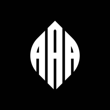 Çember ve elips şekilli AAA daire harf logosu tasarımı. Tipografik biçimli AAA elips harfleri. Üç baş harf daire şeklinde bir logo oluşturuyor. AAA Çember Amblemi Soyut Monogram Harf İşaretleyici Vektörü.
