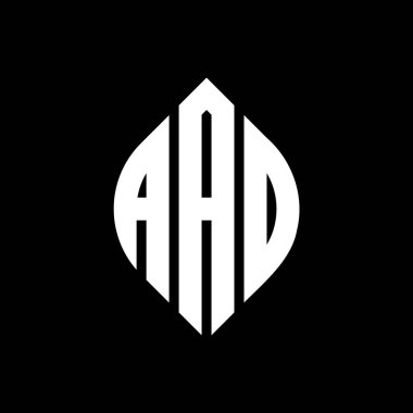 Çember ve elips şekilli AAD daire harf logosu tasarımı. Tipografik biçimli AAD elips harfleri. Üç baş harf daire şeklinde bir logo oluşturuyor. AAD Çember Amblemi Soyut Monogram Harf İşaretleyici Vektörü.