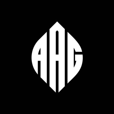 Çember ve elips şekilli AAG daire harf logosu tasarımı. Tipografik biçimli AAG elips harfleri. Üç baş harf daire şeklinde bir logo oluşturuyor. AAG Çember Amblemi Soyut Monogram Harf İşaretleyici Vektörü.