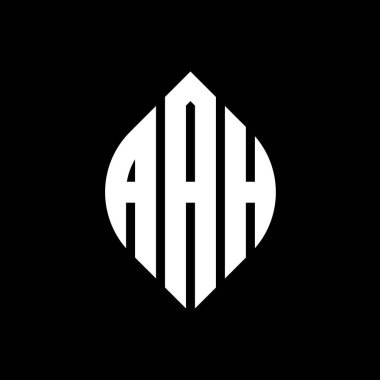 Çember ve elips şekilli AAH daire harf logosu tasarımı. AAH elips harfleri tipografik tarzda. Üç baş harf daire şeklinde bir logo oluşturuyor. AAH Çember Amblemi Soyut Monogram Harf İşaretleme Vektörü.
