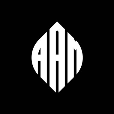 Çember ve elips şekilli AAM daire harf logosu tasarımı. AAM elips harfleri tipografik tarzda. Üç baş harf daire şeklinde bir logo oluşturuyor. AAM Çemberi Amblemi Soyut Monogram Harf İşaretleyici Vektörü.