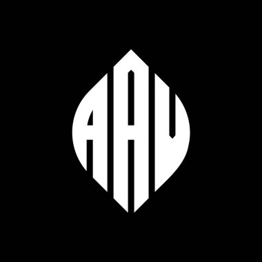 Dairesel ve elips şekilli AAV daire harf logosu tasarımı. AAV elips harfleri tipografik tarzda. Üç baş harf daire şeklinde bir logo oluşturuyor. AAV Çember Amblemi Soyut Monogram Harf İşaretleyici Vektörü.