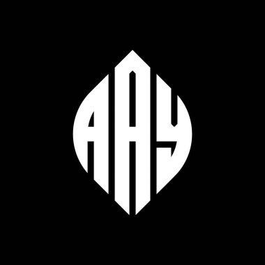 Çember ve elips şekilli AAY daire harf logosu tasarımı. Tipografik biçimli AAY elips harfleri. Üç baş harf daire şeklinde bir logo oluşturuyor. AAY Çember Amblemi Soyut Monogram Harf İşaretleyici Vektörü.